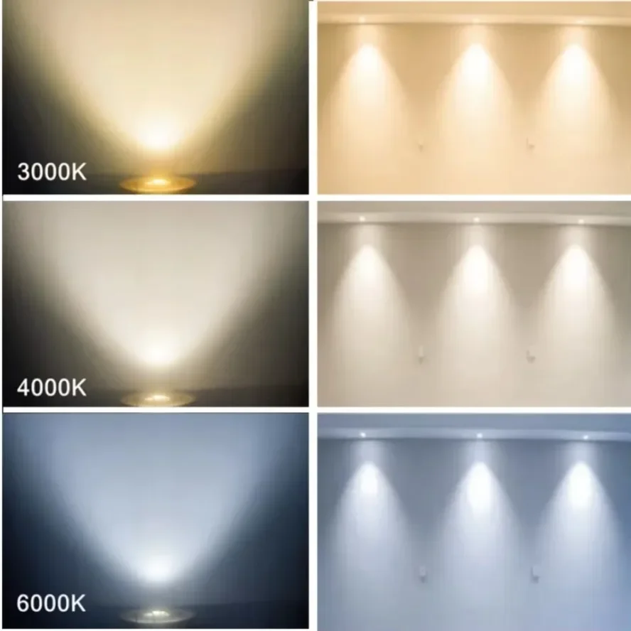 12V COB LED Downlights Mini Ceiling Light 3W Adjustable Drive Free Down Lights Showcase Cabinet Recessed Lighting White Body