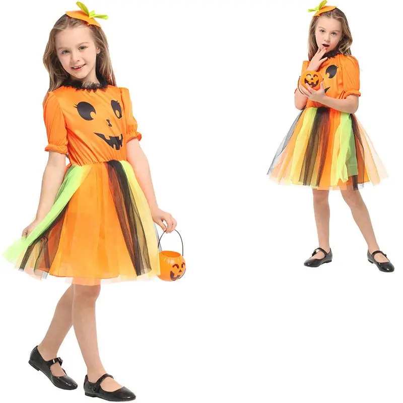 

Пышная юбка принца с тыквой, костюм на Хэллоуин, детский наряд для выступлений, милая одежда с тыквой для детей