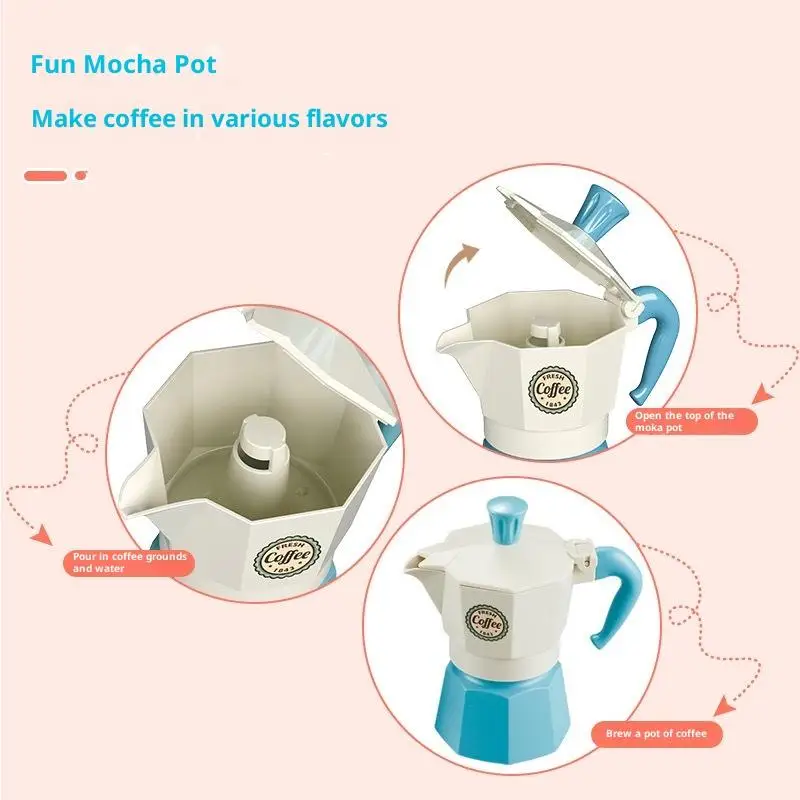 4/5/7Pcs Play House/Outdoor Kitchen DIY Afternoon Tea Game Toy For Children Gift Pretend Play Simulation Coffee Set Tableware