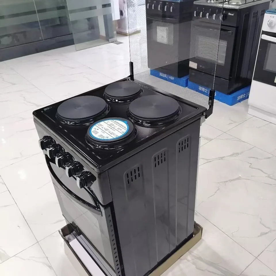4-Head Full Electric Convection Oven Range Integrated Upright Grill English Gauge Glass Material for Household RV Freestanding