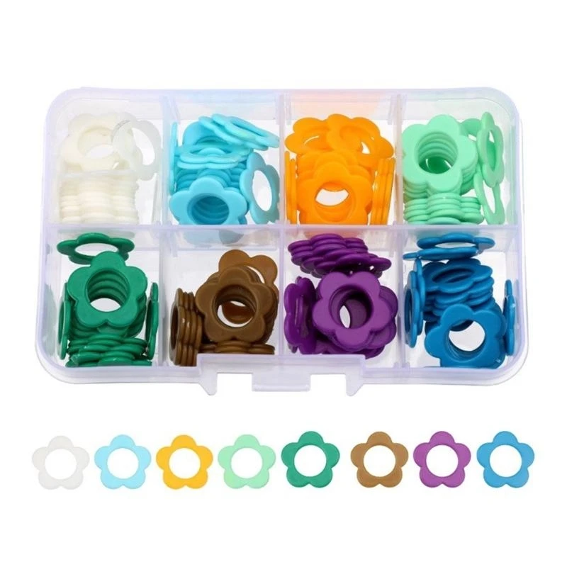 

Heart Flower Stitching Markers with Case, Colorful Crochet Stitching Markers