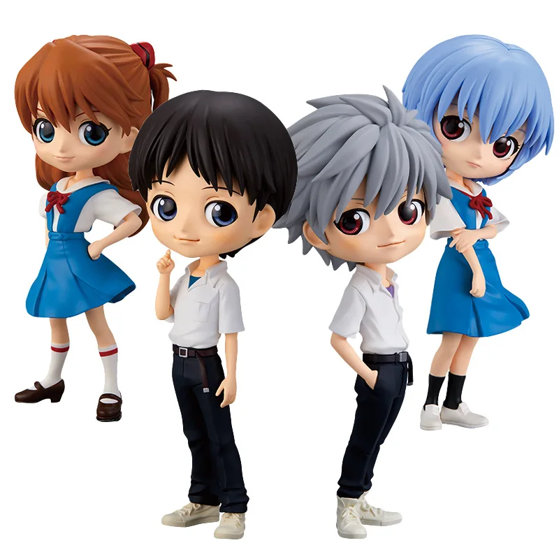 Figura de Anime Evangelion EVA de 16cm, Ayanami Rei Asuka Ikari Shinji Q Versisão, modelo de figura de acción, muñeca, adornos clásicos, juguetes, regalos
