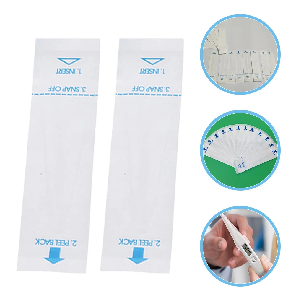 

100 Pcs Thermometer Protective Film Electronic Covers for Rectal Thermometers Sleeves Paper Probe Oral