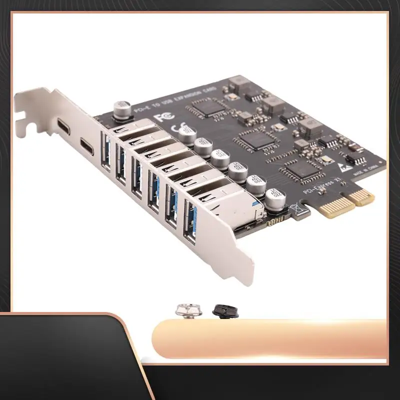

SSU Pcie к USB 3.2 Gen 2, 8-портовый преобразователь (6X Type-A + 2X Type-C), разветвитель PCIE, чип VIA + NEC для настольного компьютера-N34R