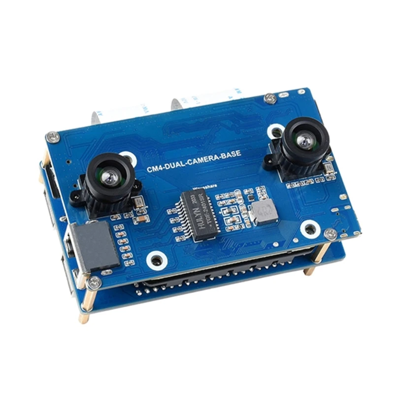 

Binocular Camera Base Board for RPi Compute Module 4 Camera Expansion Board Double 8MP Camera 4K Gigabits Communication