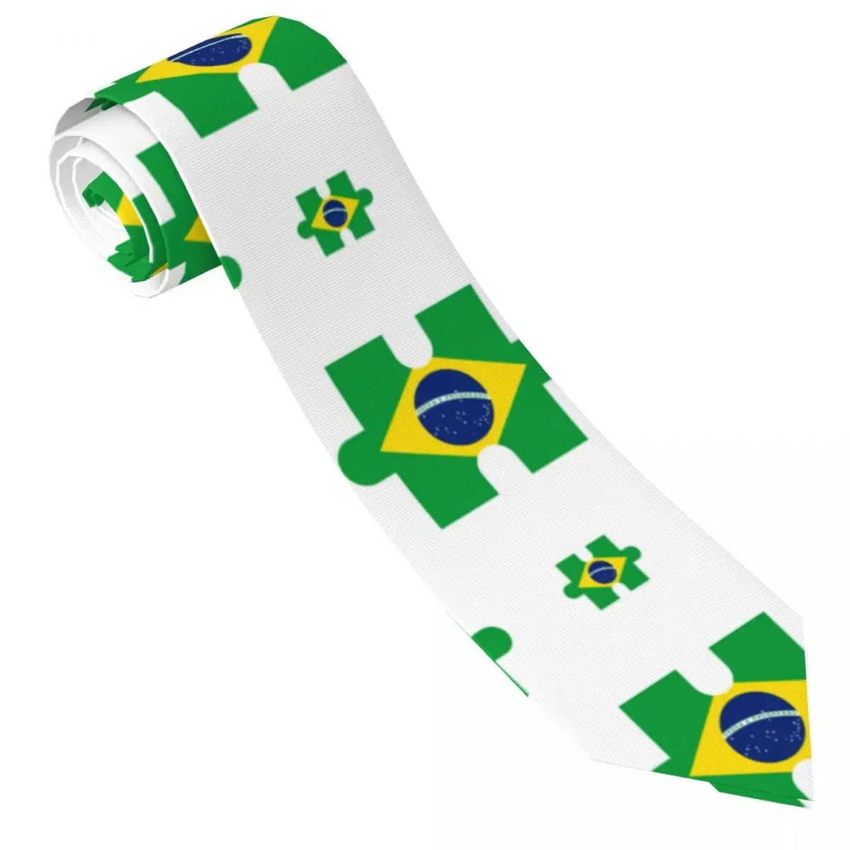 Mens Tie Classic Neckties Brazil Flag Narrow Collar Slim Casual Tie Accessories Gift