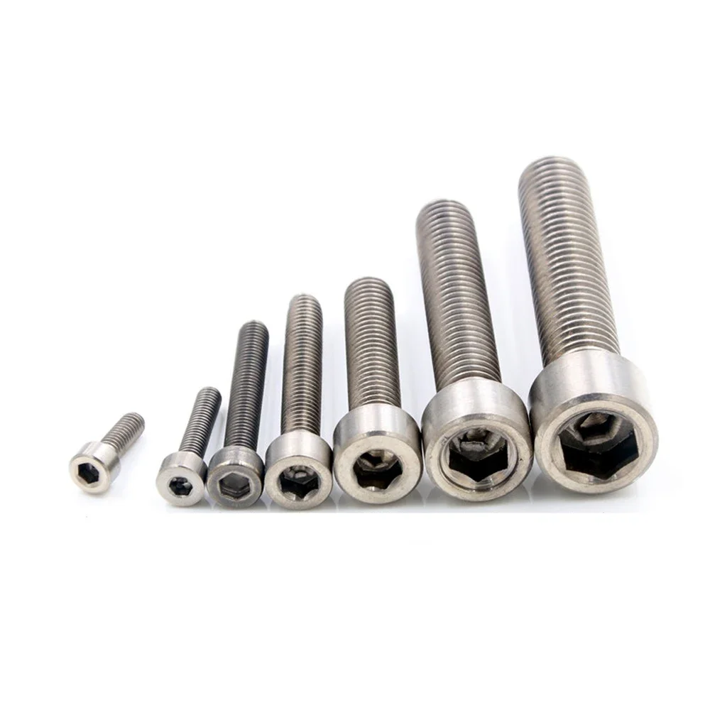 M3/4/5/6/8/10/12 x 6-100mm TA2 GR2 Titanium Hex Aleen Socket Cap Head Screw Bolts DIN 912 For DIY