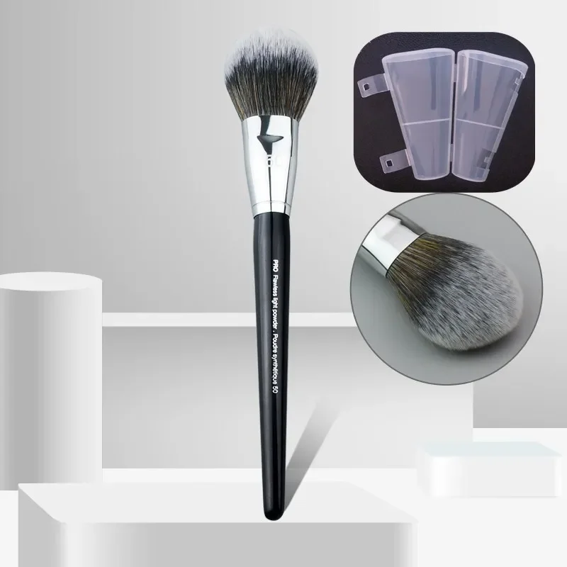 PRO Light Loose Powder Makeup Brush #50 - Tapered Shaped Light Air Powder Finish Beauty Cosmetics Blush Blender Brush Tool