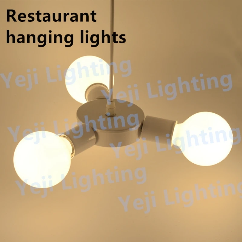 Ceiling Light American Iron metal Art Loft Ceiling Lamp E27 ceramic lamp holder base for chandelier led pendant light fittings