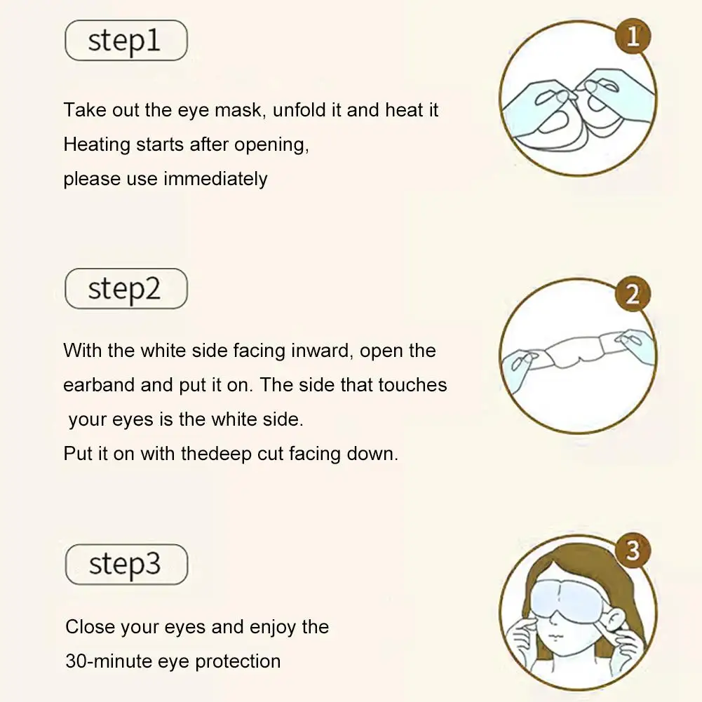 Steam Eye Mask Warm Moist Steam Heating Eye Mask Hot Compress Eye SPA Relieve Eye Fatigue Sleeping Eye Mask Gift - Image 3