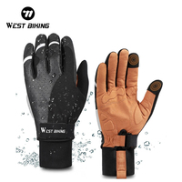 WEST BIKING Winter Thermal Gloves Touchscreen Waterproof Gloves For Cycling Motorcycle Running Sport Men Windproof Warm Mittens