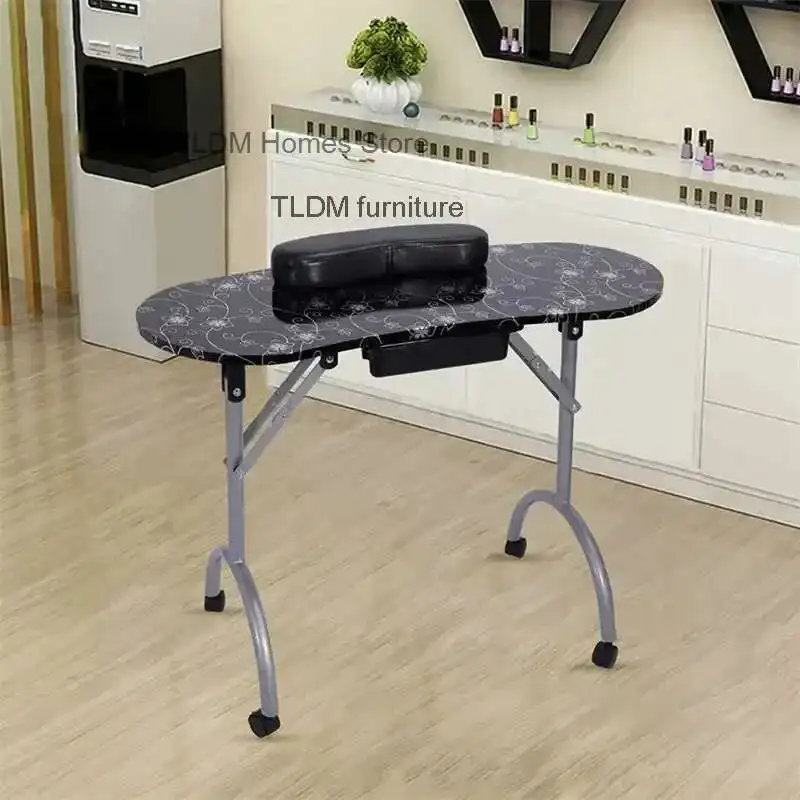 Tavolo per unghie pieghevole per tecnici per unghie Tavoli per unghie professionali di design Mobili per salone Tavolo per manicure semplice e creativo