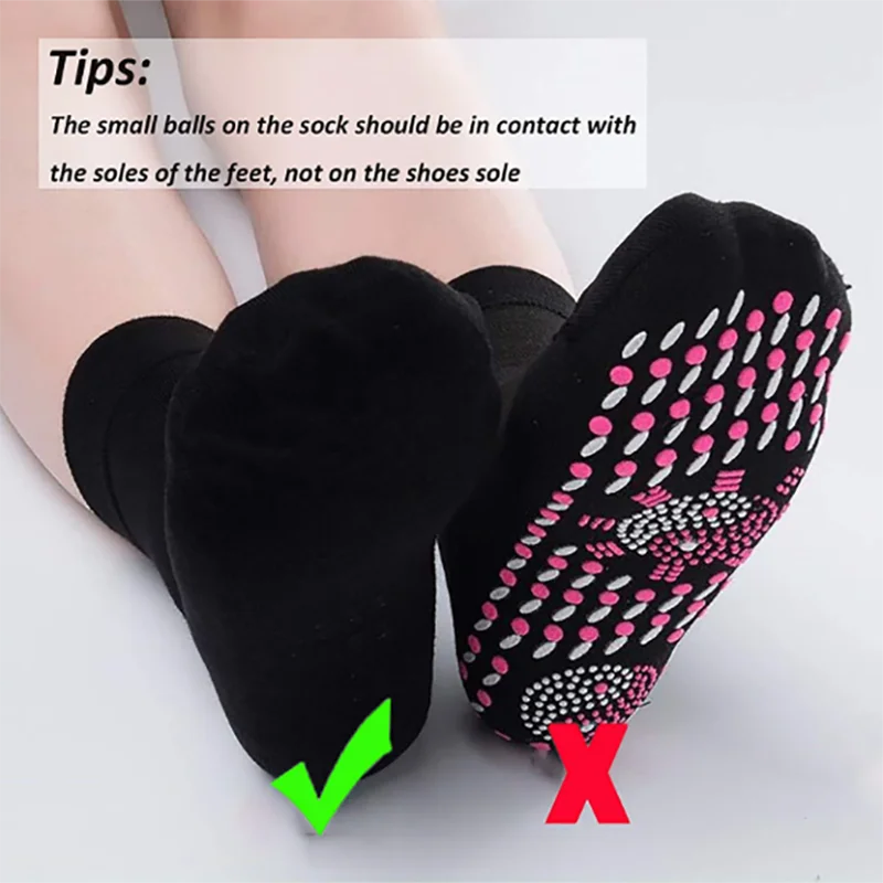 1Pair Winter Self-heating Health Care Socks Women Ski Sport Self Heated Massage Man Short Magnetic Therapy Comfortable Warm Sock