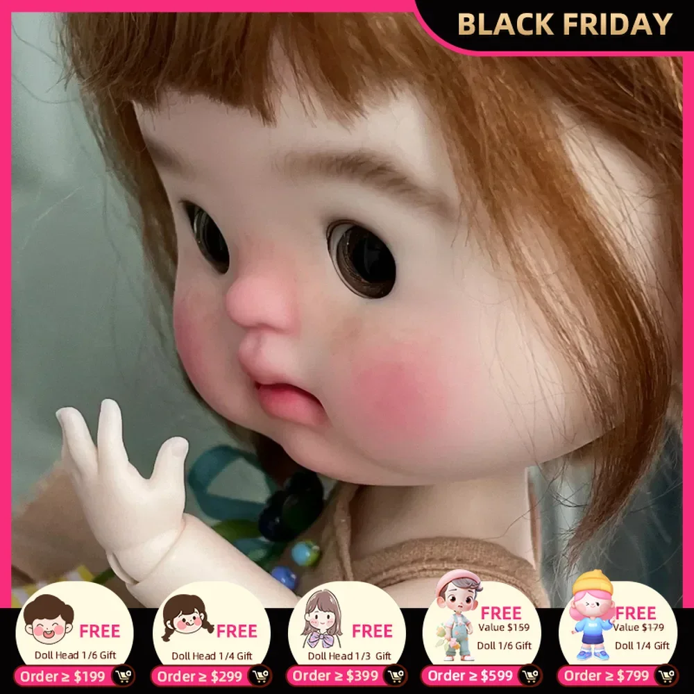 ShugaFairy New Design 1/6 PangPi Big Head with Baby Body Resin Material Cute Ball Jointed Dolls