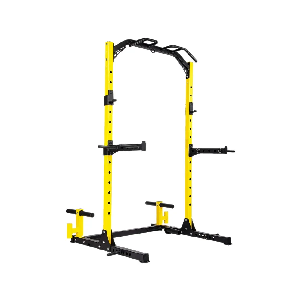 Commercial Multi-Function Adjustable Power Rack Exercise Squat Stand with J-Hooks and pull up bar