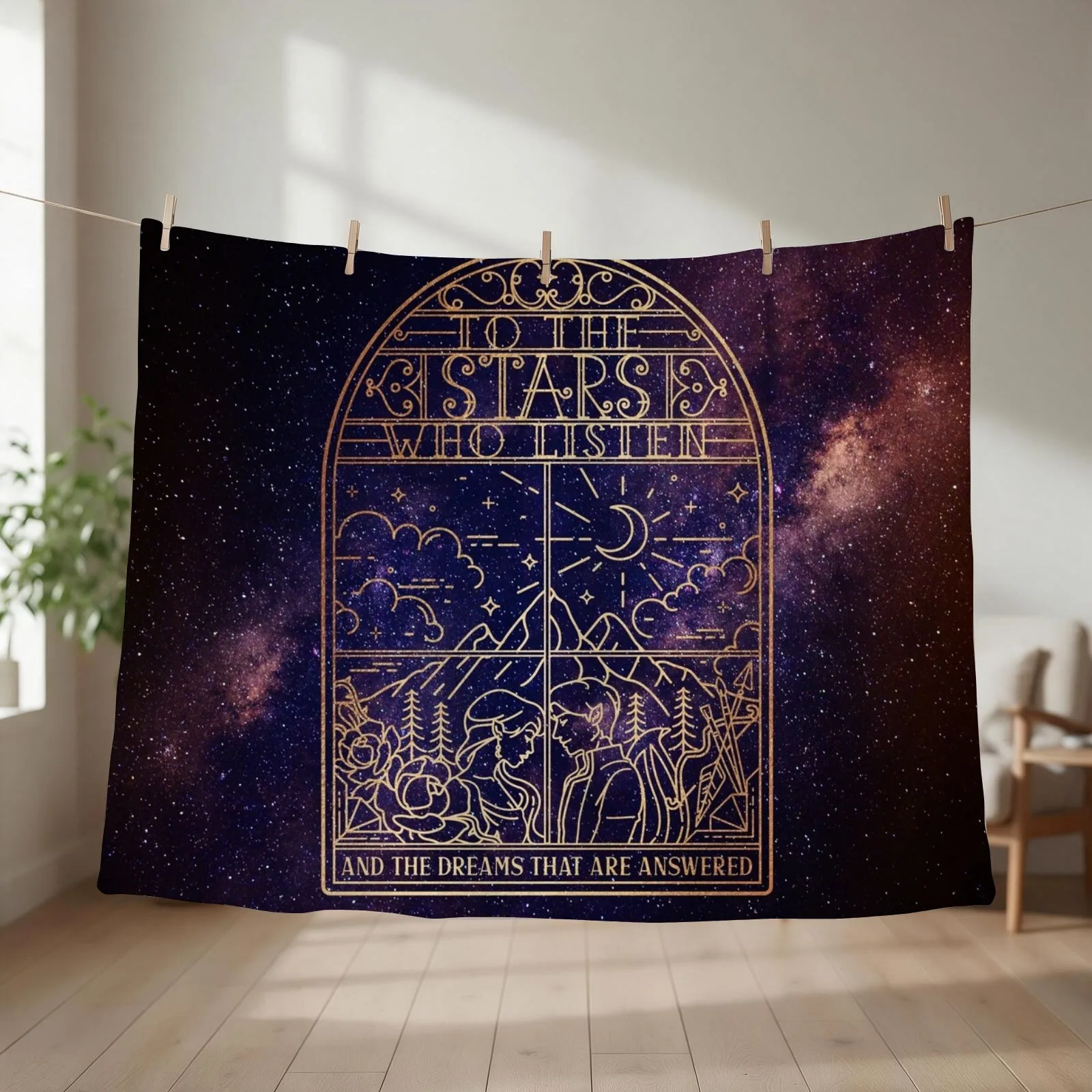 To the stars who listen and the dreams that are answered Throw Blanket couch cozy soft plush fuzzy picnic outdoor blanket