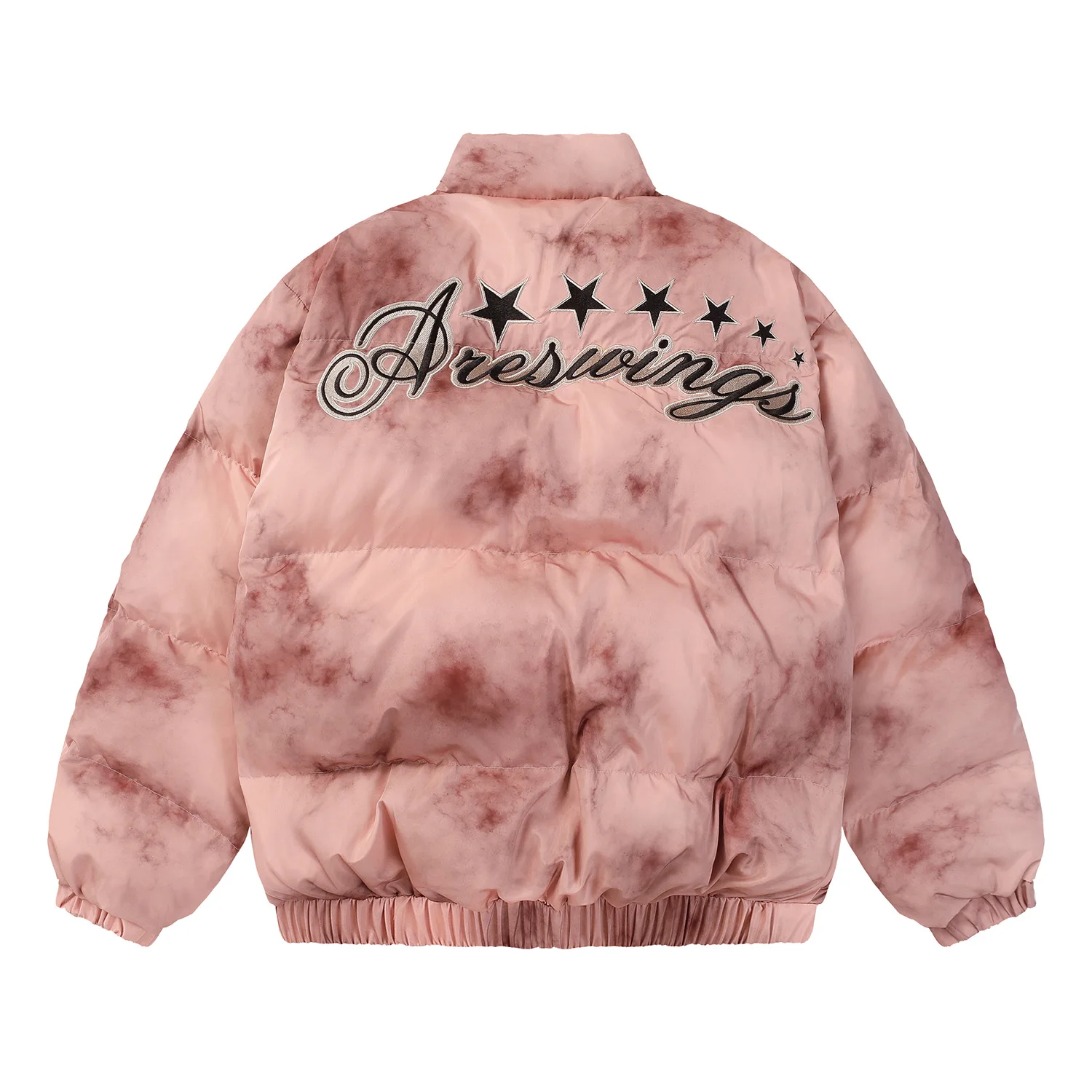 Tie Dyed Gradient Cotton Jacket Men's Stand Collar Couple Harajuku Versatile Casual Comfortable Bread Jacket Street Hip-hop Top