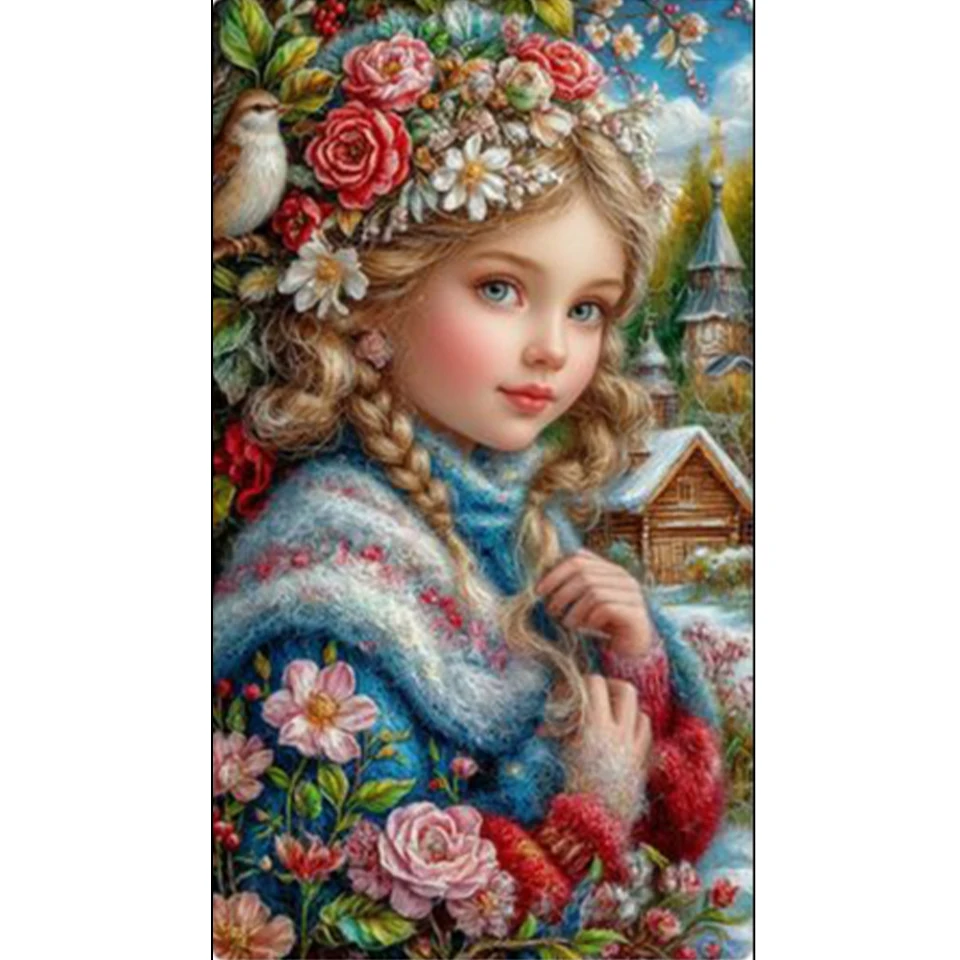 

5D DIY Diamond Painting Girl Handicraft Full Square Diamond Embroidery Portrait Diamond Mosaic Woman Needlework Wall Art