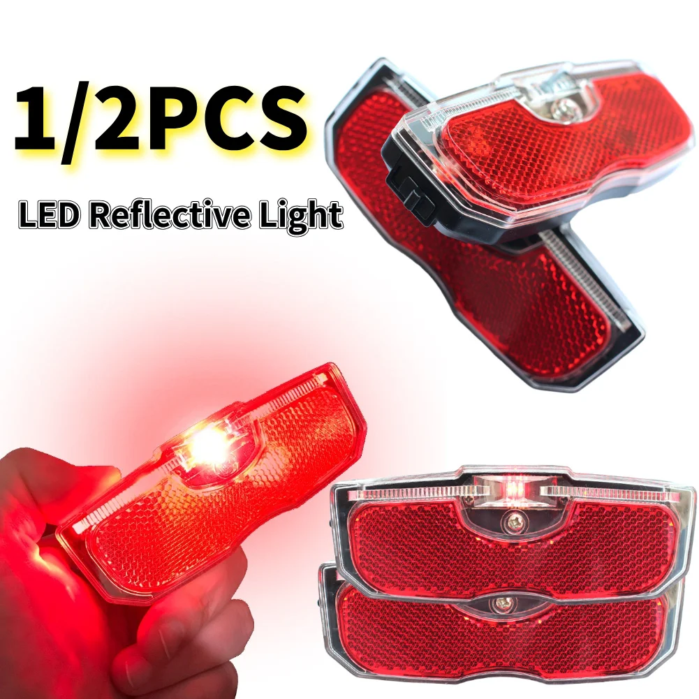 

1/2PCS Bike Bicycle Rear Reflector Tail Light for Luggage Rack Battery Powered Reflective Taillight Bicycle Accessories