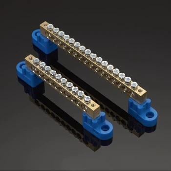 DIN Rail Terminal Block สูงประเภทสะพาน Ground Bar 6*9 4/6/8/10/12 หลุมเชื่อมต่อไฟฟ้ากล่องกระจาย Neutral Terminal
