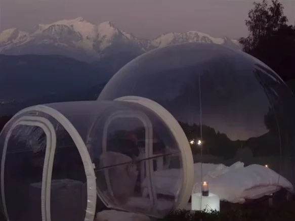 Gratis Blower Opblaasbare Bubble Dome House Met Tunnel Voor Outdoor Camping Tent Transparante Iglo Tent Tuin Bubble Tree Hotel