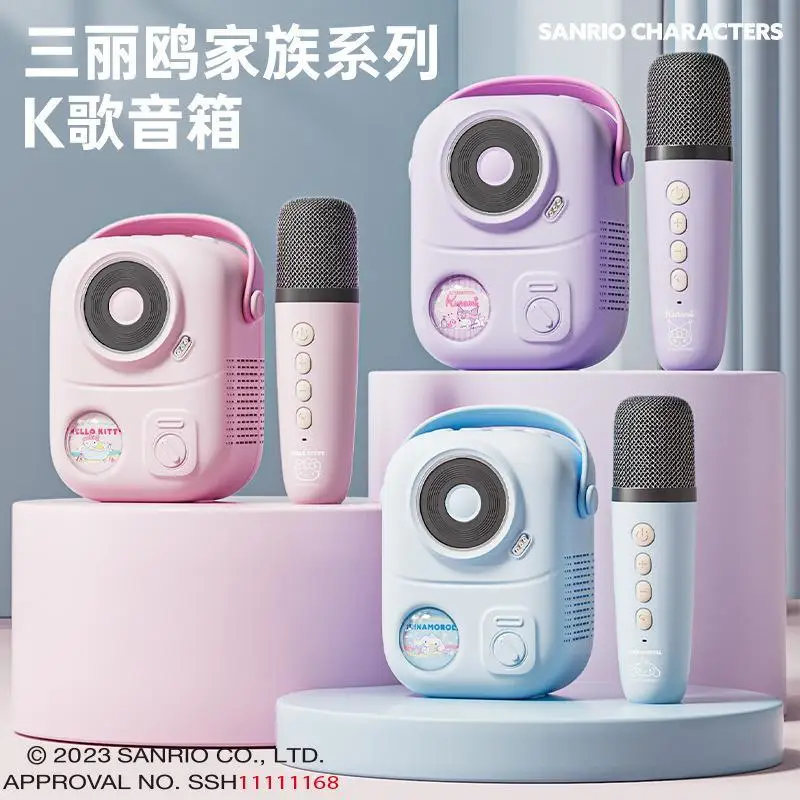 

Mini Portable Sound Box Cartoon Sanrios Kuromi Hello Kittys Bluetooth Sound Box Microphone Good-Looking Fashion Festival Gift