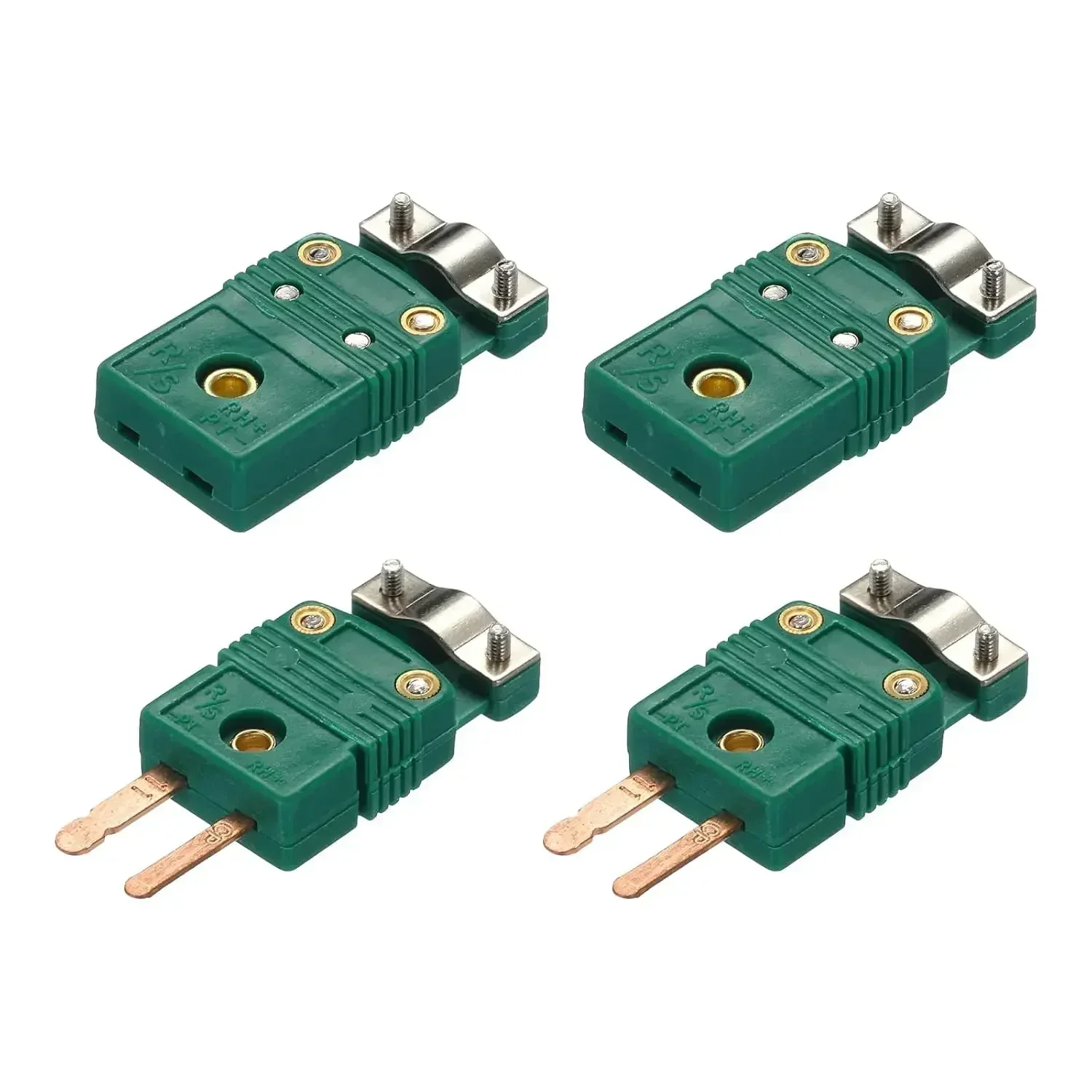 R/S Type Thermocouple Wire Connectors Female Male Plug smpw adapter with Fixing Clamp for Sensor Probe Dark Green 2 Set