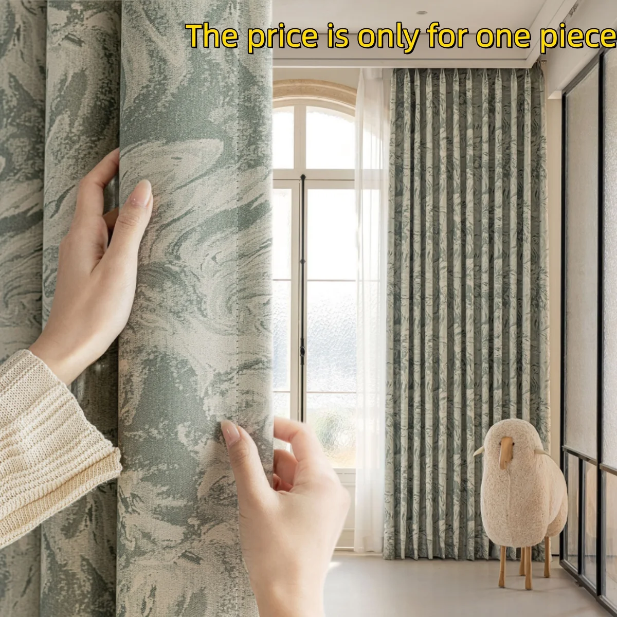 1pc New Multi-Color Floral Gold Base Curtain, Home Privacy Blocking Insulation Decor Panel, Fashionable Household Decoration, Pe