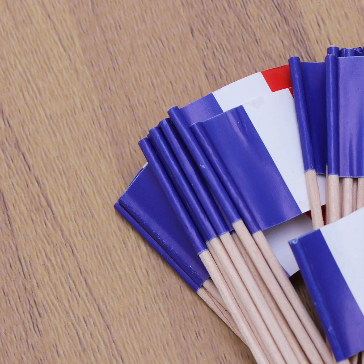 100pcs France Flag Shape Cake Toppers Bright Printed Paper Food Picks For Cupcakes Cookies Fruits Cakes Brownies Ice Cream