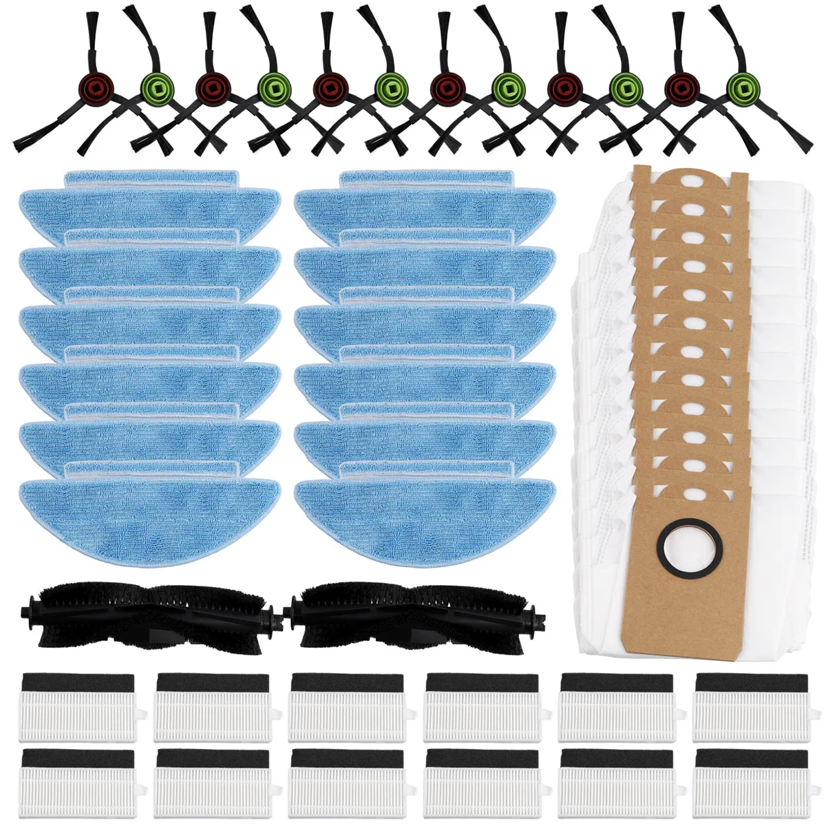 FNJK-สําหรับ ILife T10s/Aonus I8 หุ่นยนต์สูญญากาศเปลี่ยนหลัก Roller แปรงด้านข้าง HEPA FILTER Mop ผ้าฝุ่นกระเป๋าอุปกรณ์เสริม