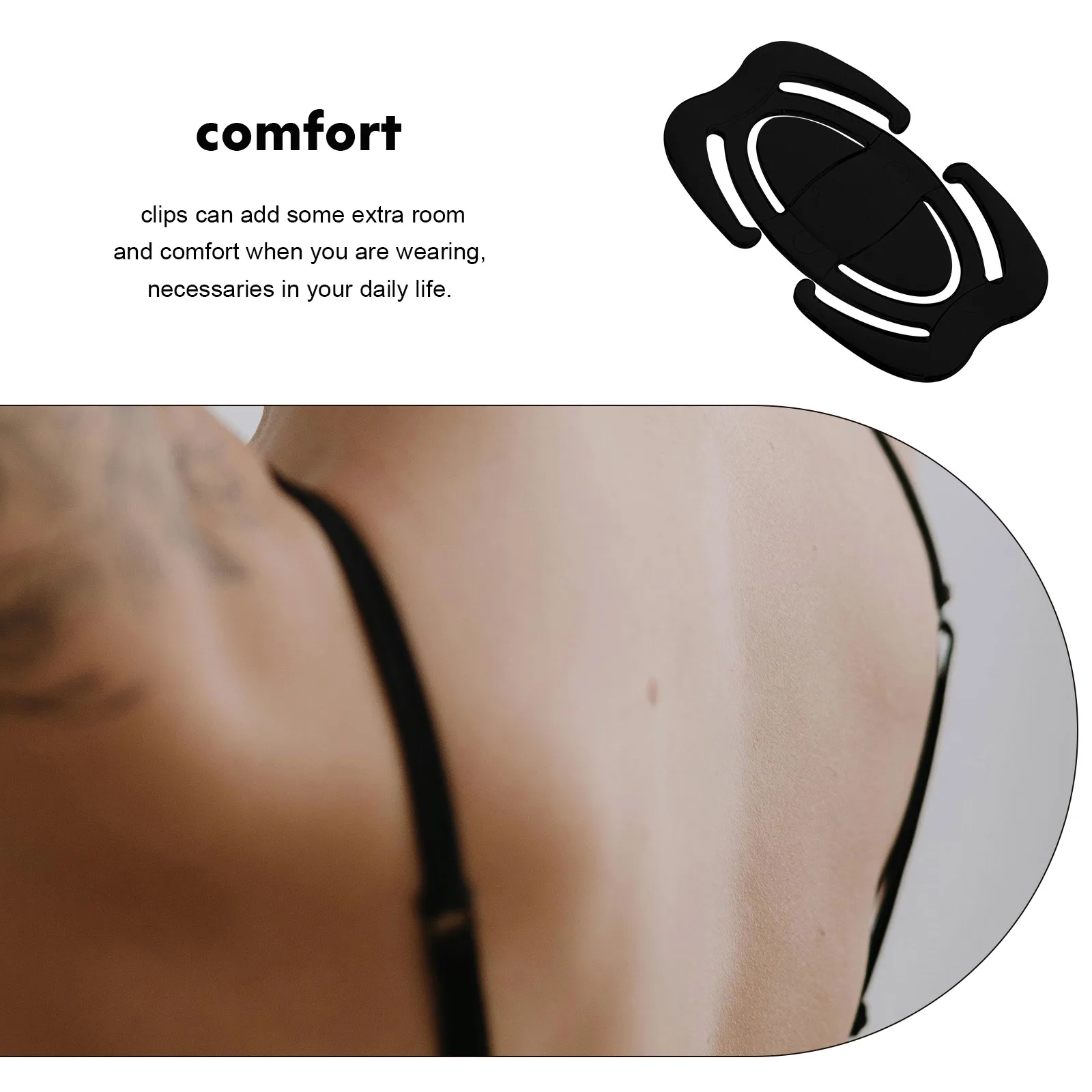 

6pcs Anti-slip Buckle Fixing Device Transparent Bra Clips Straps Holder Rotatable Hooks for Bras Cross Back Adjustable Shoulder