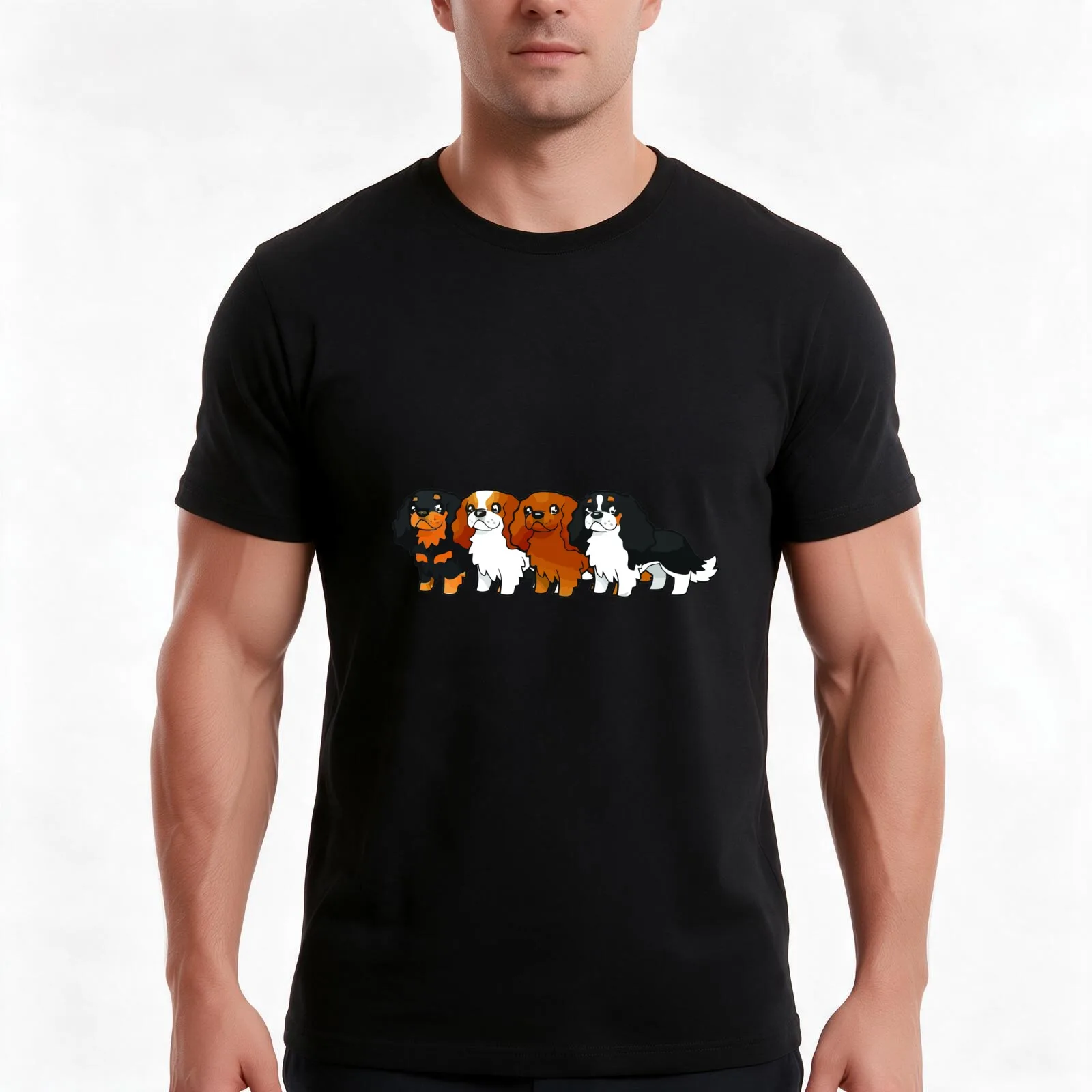 Cavalier Collection - Horizontal T-Shirt Summer Casual Cotton Tee Oversized Streetwear Tops Vintage Graphic Print