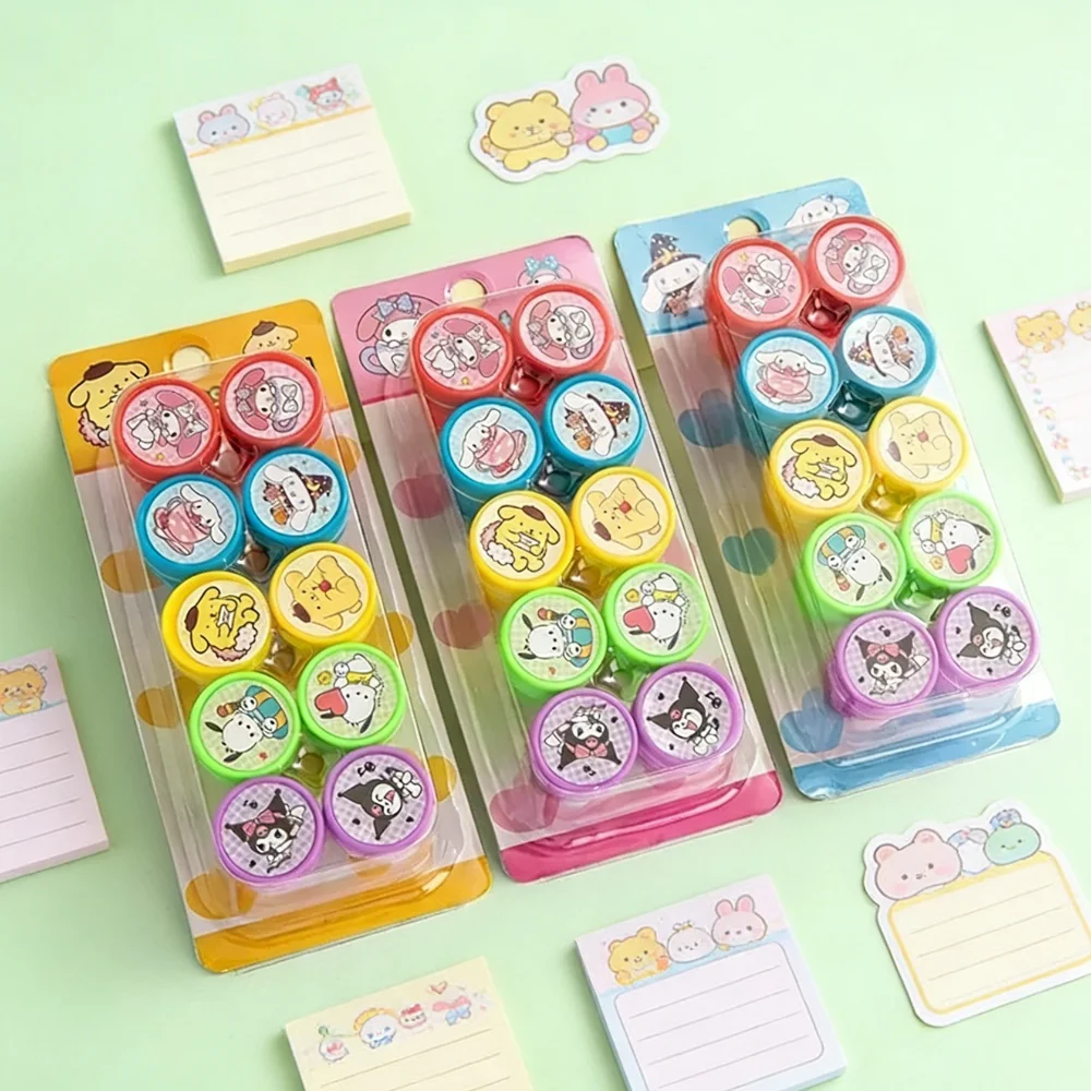 

2026 Cartoon Sanrio Seal Patterns of Movie Merchandise Prizes Seal Set Cute Seals Reward Gifts Seals Kuromi Children's Day Gifts