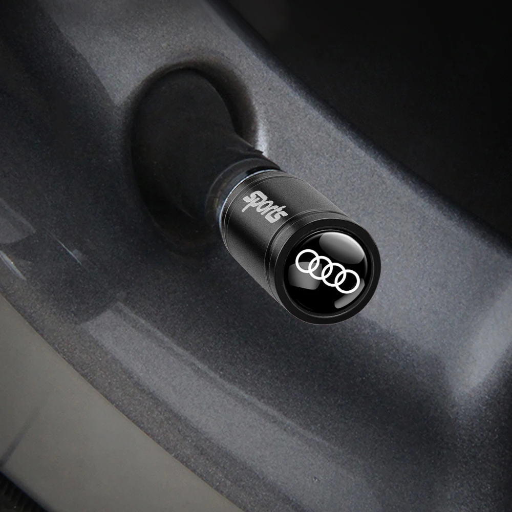 4Pcs Car Styling 3D Aluminum Metal Car Wheel Tire Air Valve Caps Cover For Audi A1 A3 A4 A5 A6 A7 A8 Q2 Q3 Q5 Q7 TT Sline S3 RS