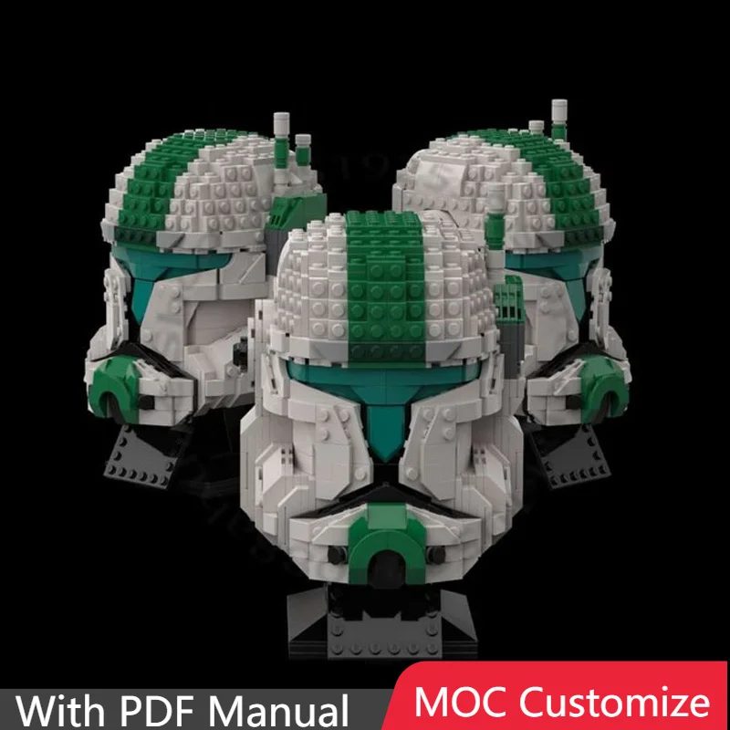 

886 деталей: Модульный конструктор-шлем «Коммандос» (MOC) для индивидуальной сборки, креативный дизайн, DIY, подарок для мальчиков на праздник