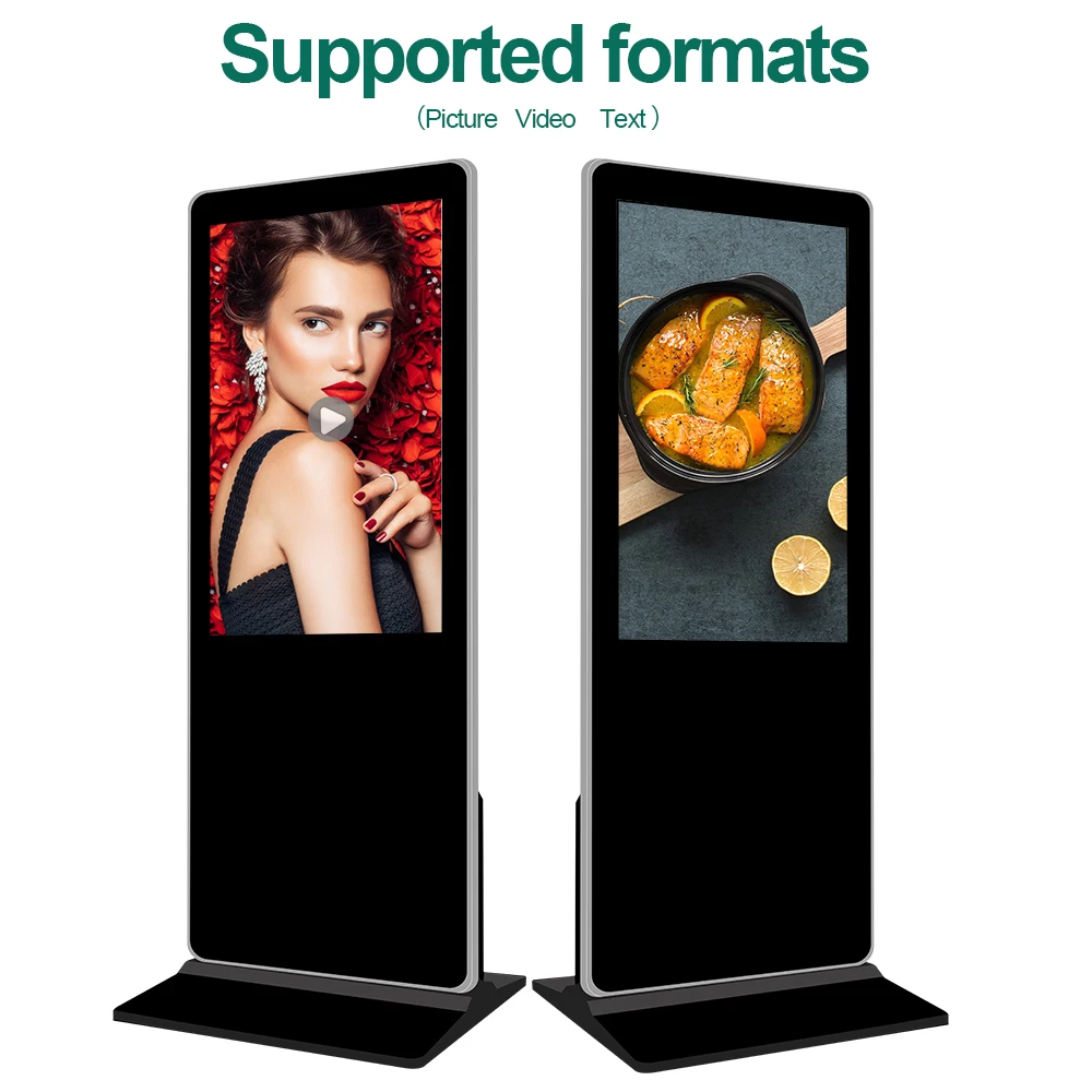 43 49 inch floor standing media video player lcd advertising kiosk touch screen display digital signage totem