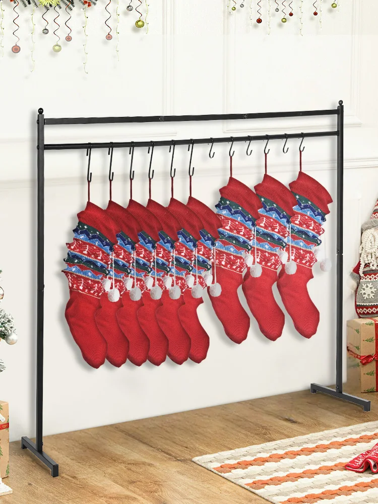 حامل تخزين عيد الميلاد مع 12 خطافًا معدنيًا لديكور العطلة شماعات تخزين معدنية على الأرض لغرفة المعيشة على الأرضية المنزلية #4