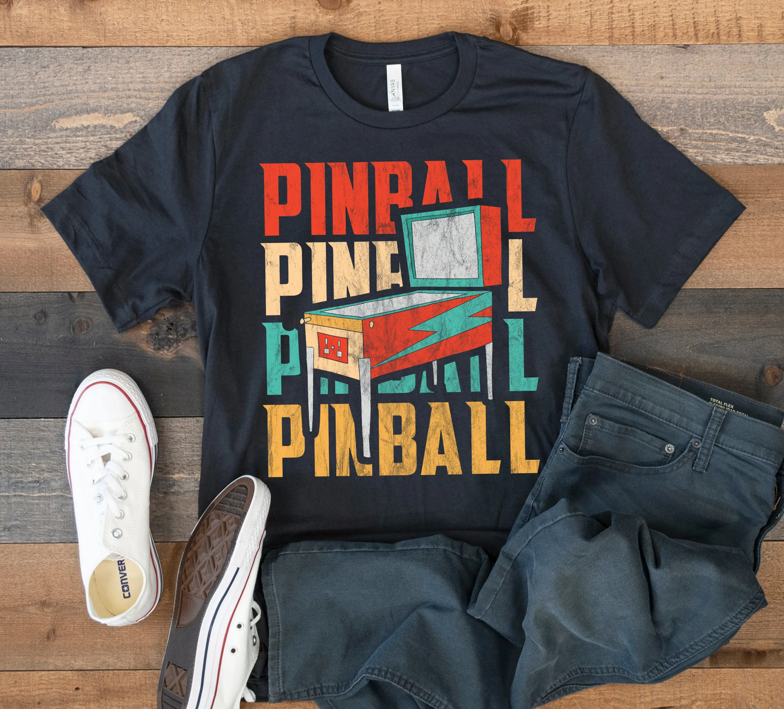 Retro Pinball T Shirt Arcade Old School Nostalgic SweaT Long Sleeve