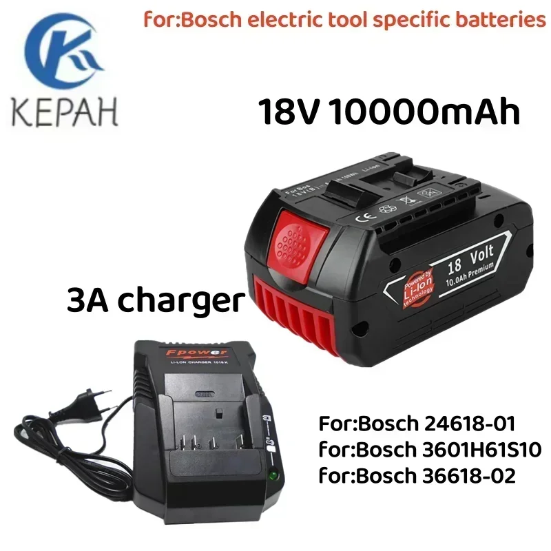 

2024-New Bosch 18V 10000mAh Lithium-ion Rechargeable Battery Bat609, Bat609g, Bat618, Bat618g, Bat614, Bosch Drill+ Charger