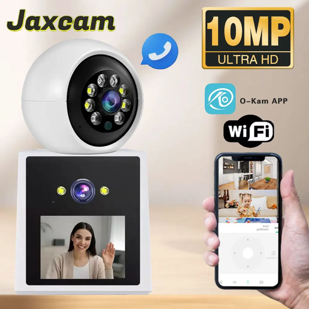 

10 МП Wi-Fi камера видеонаблюдения с двумя объективами, беспроводная, 360°, с двусторонней аудио- и видеосвязью, умный домашний видеоняня