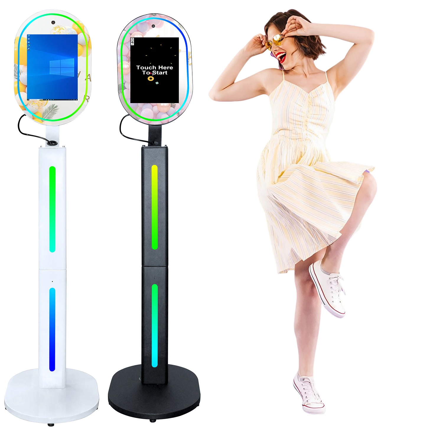 

Portable 13.3 Inch Mirror Photobooth Touch Screen With Camera Photo Booth With Flight Case For Wedding Party Rental Event