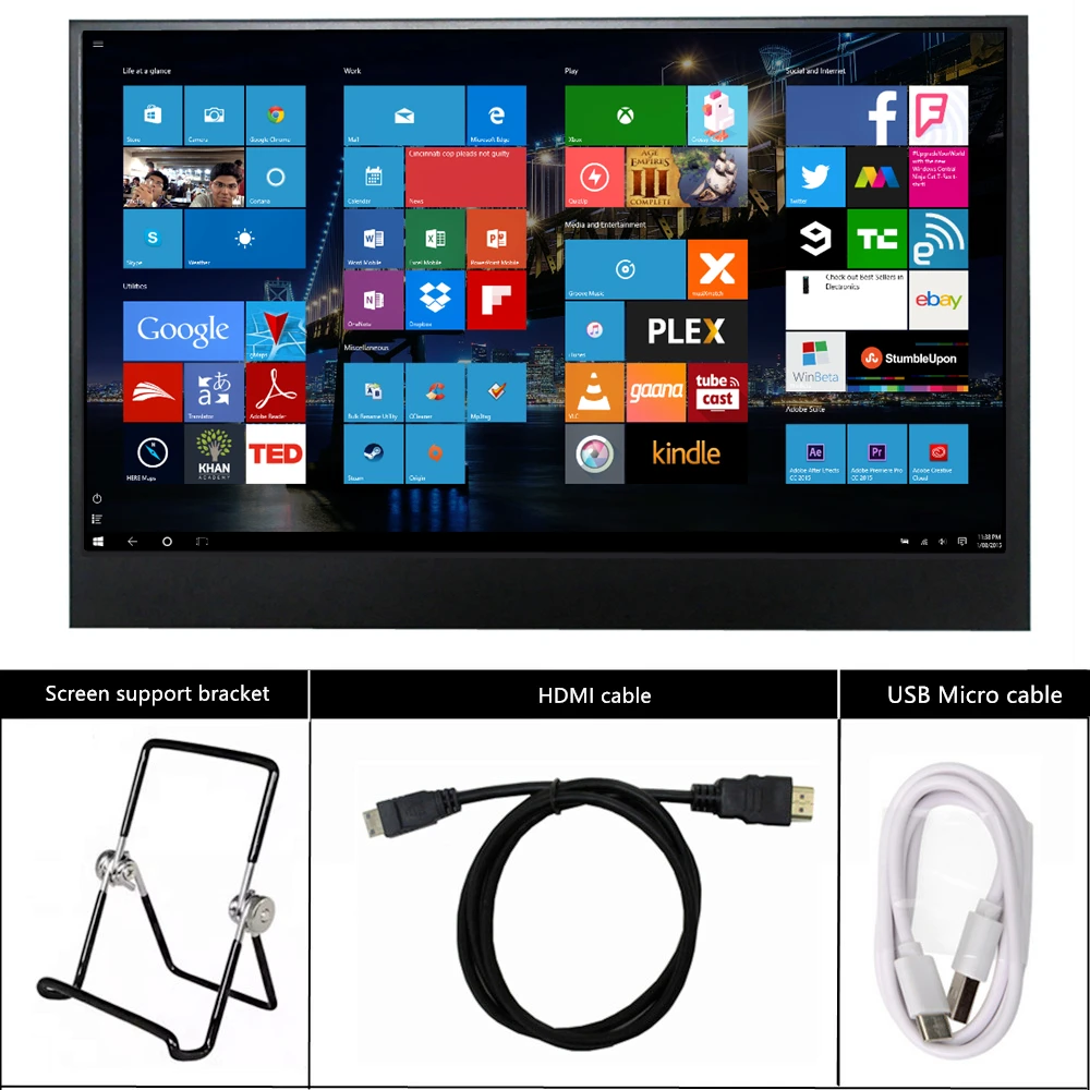 13.3 inch 16:9 1920*1080 IPS Portable Display Monitor For  Banana/Orange/Raspberry Pi PC multipurpose Auxiliary expansion screen