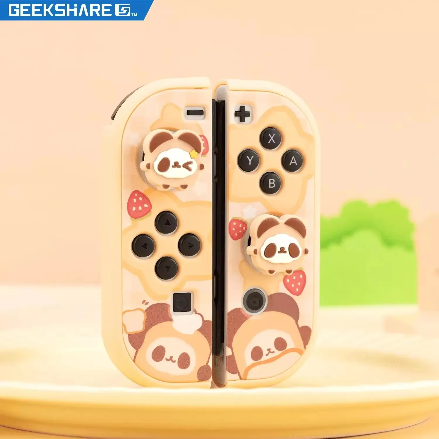 

Thumb Grips Joystick Cover Compatible with Nintendo Switch/Switch OLED/Lite 4PCS Panda Toast Silicone