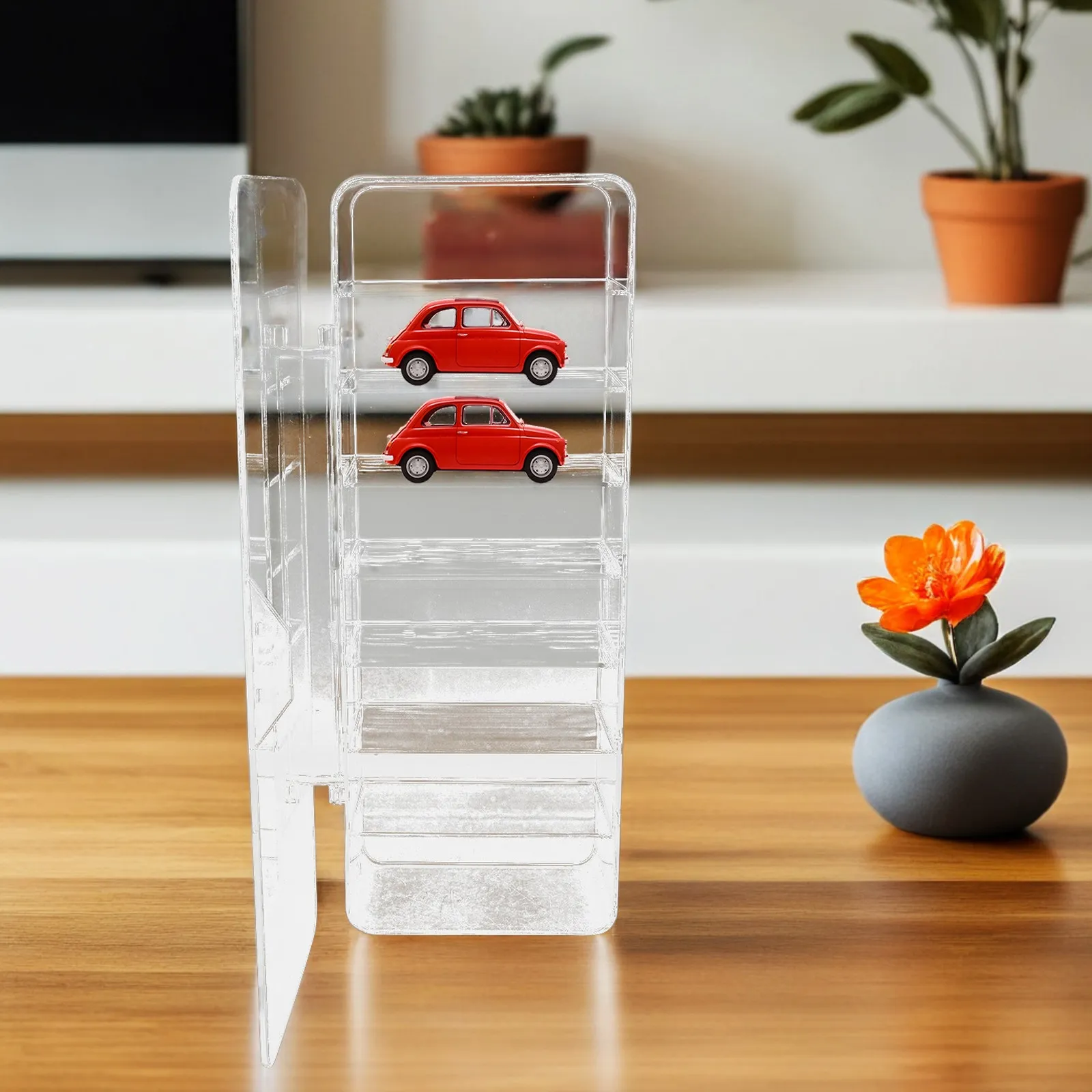 Car Display Case 1:64 Scale Clear Plastic Storage Box 8 Grids Transparent Organizer for Collectors Vehicle Display Storage view 4