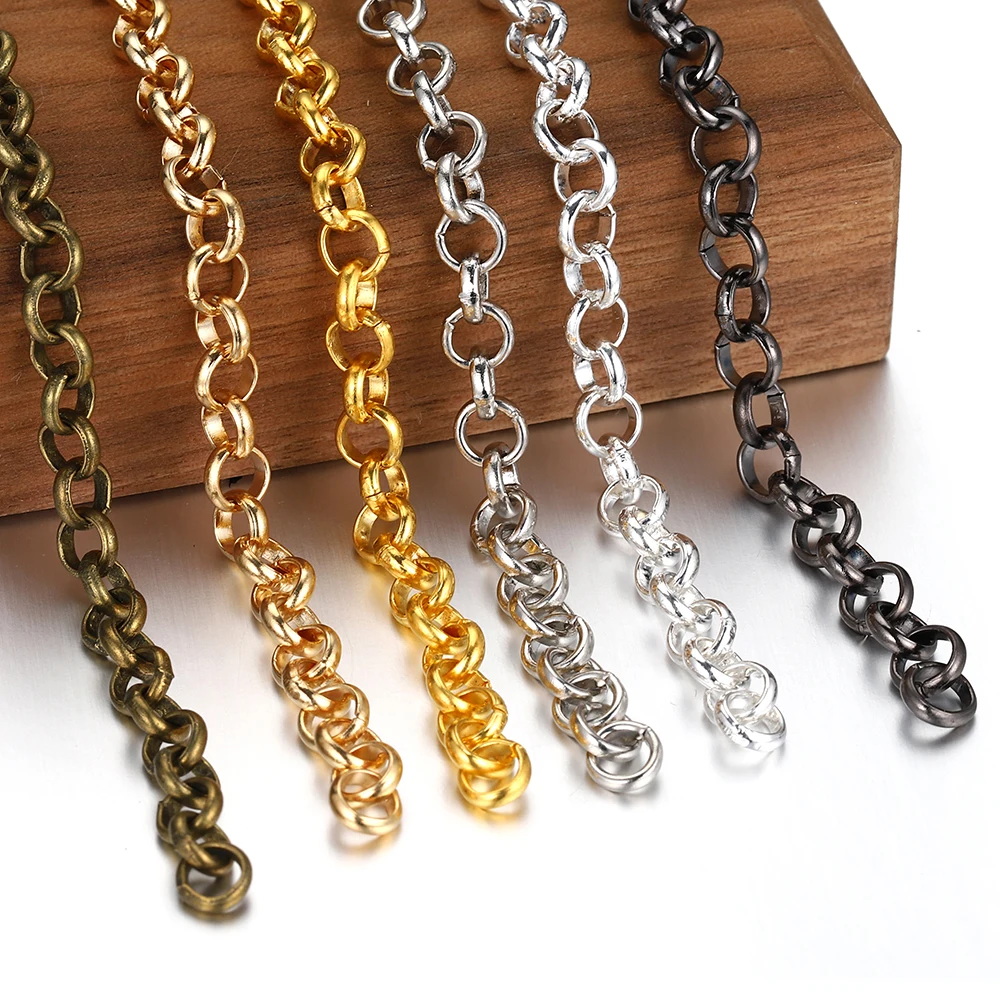 2Meters O Shape Necklace Chains Copper Bracelet Cable Link Bulk Chains DIY Handmade Jewelry Making Findings Wholesale image 5