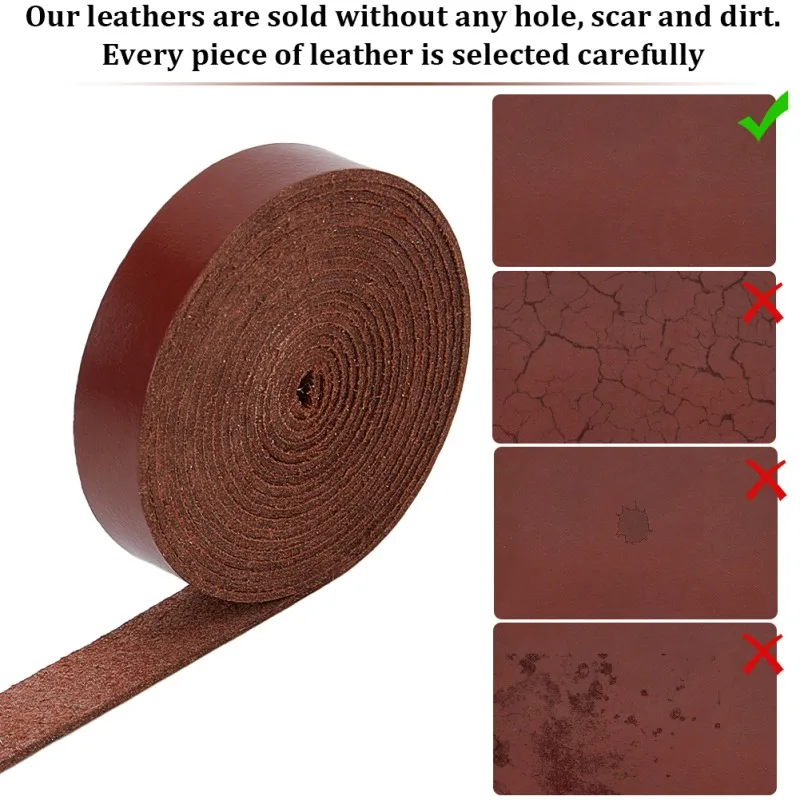 1 Roll 0.5 Inch Wide Flat Leather Cord 200cm Leather Strips 1.2mm Thick Glossy Full Grain Genuine Leather Strap Threads Strings