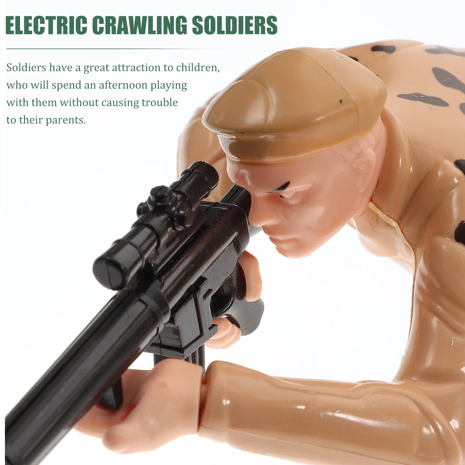 

2pcs Crawling Soldier Toys Electric Figurines Kids Action Figures Family Fun Toddler Development Aid Plastic Plaything