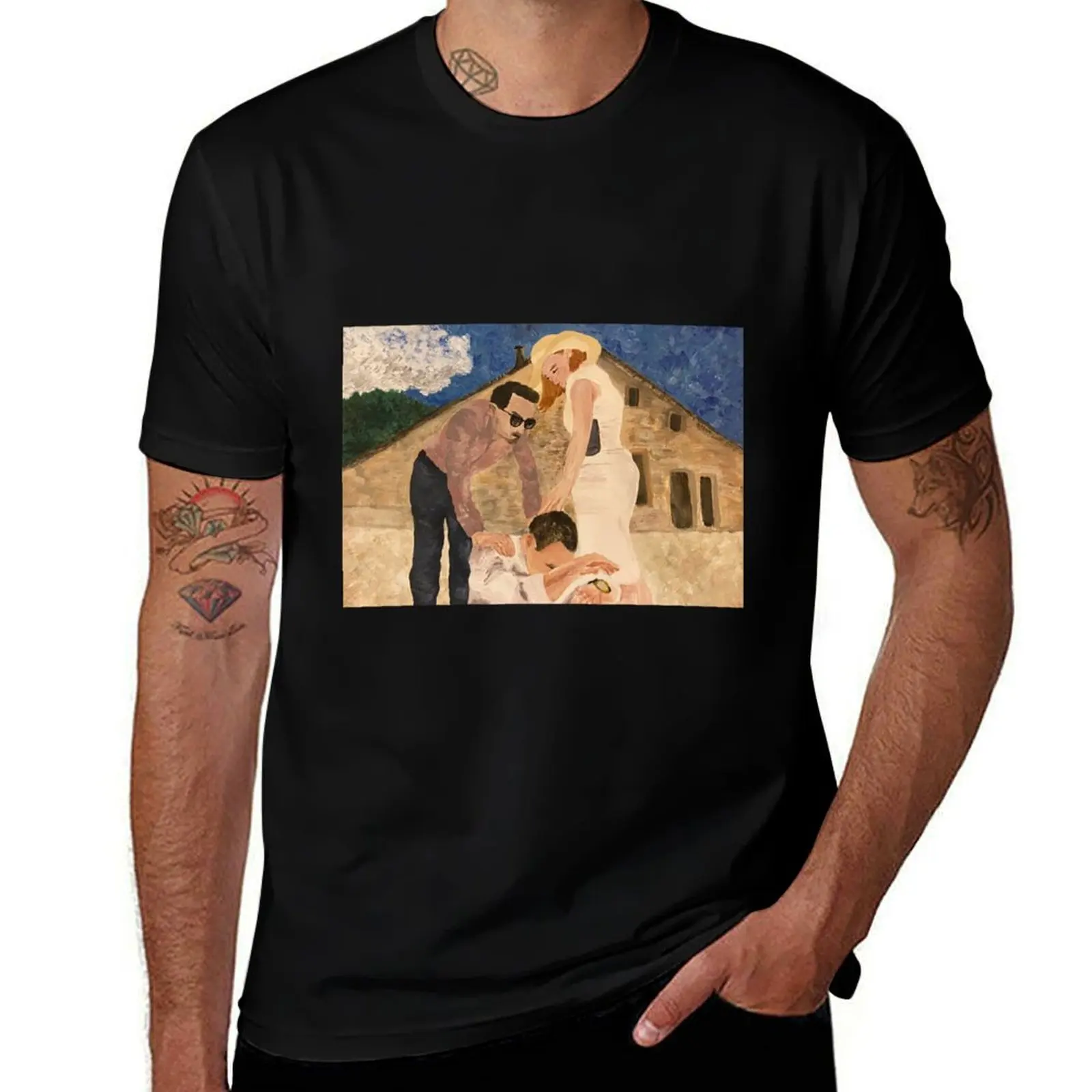 

Succession siblings season 3 finale acrylic painting T-Shirt customs vintage t shirts luxury clothes men