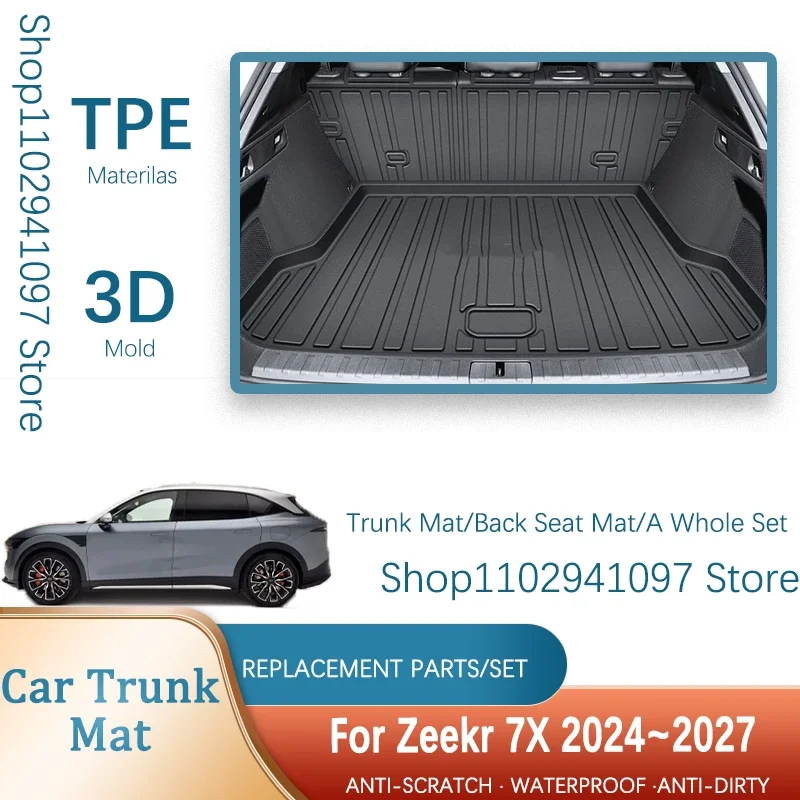 

Car Cargo Cover For Zeekr 7X CX1E 2024 2025 2026 2027 Waterproof Carpets RearTrunk Mats Storage Pad Cargo Liner Auto Accessories