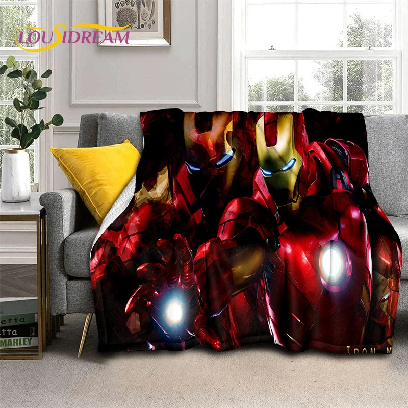 Superhero Marvel Avengers Spider Man Cartoon Soft Flannel Blanket for Beds Bedroom Sofa Picnic,Throw Blanket for Cover Kids Gift